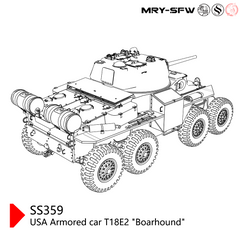 SSMODEL 359 Scale Military Model Kit USA T18E2 Boarhound Armored Car