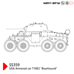SSMODEL 359 Scale Military Model Kit USA T18E2 Boarhound Armored Car