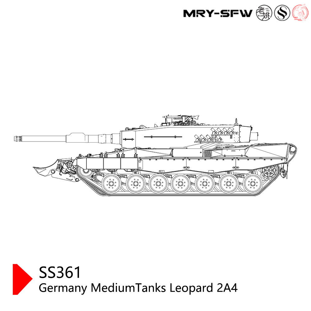 SSMODEL 361 Military Model Kit Germany Leopard 2A4 Medium Tank