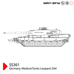 SSMODEL 361 Military Model Kit Germany Leopard 2A4 Medium Tank
