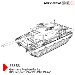 SSMODEL 363 Military Model Kit Germany Medium Tank KPz Leopard 2AV PT-19/T19-AV 3D Printed Resin Model Kit by SSMODEL