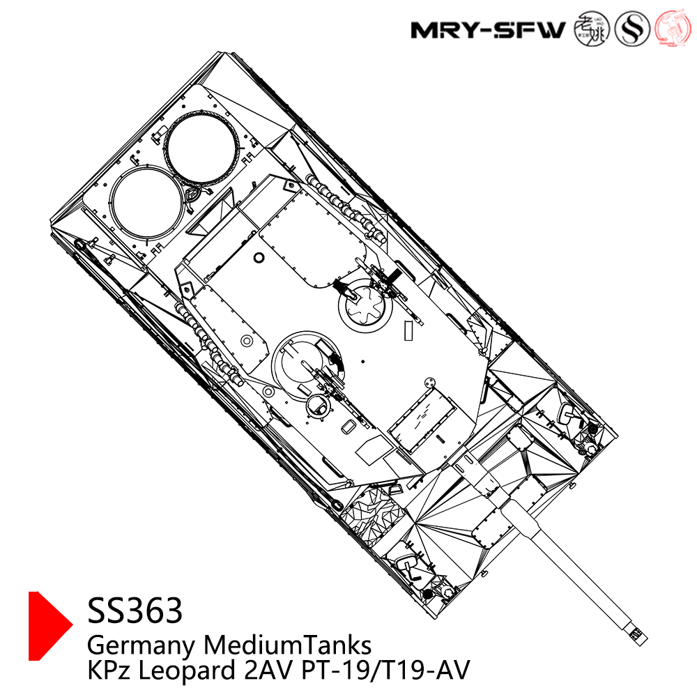 SSMODEL 363 Military Model Kit Germany Medium Tank KPz Leopard 2AV PT-19/T19-AV