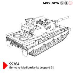 SSMODEL 364 Military Model Kit Germany Leopard 2K Medium Tank