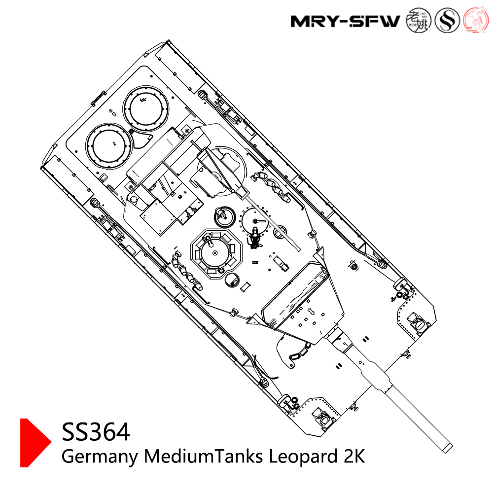 SSMODEL 364 Military Model Kit Germany Leopard 2K Medium Tank