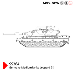 SSMODEL 364 Military Model Kit Germany Leopard 2K Medium Tank