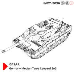 SSMODEL 365 Military Model Kit Germany Leopard 2A5 Medium Tank 3D Printed Resin Model Kit by SSMODEL