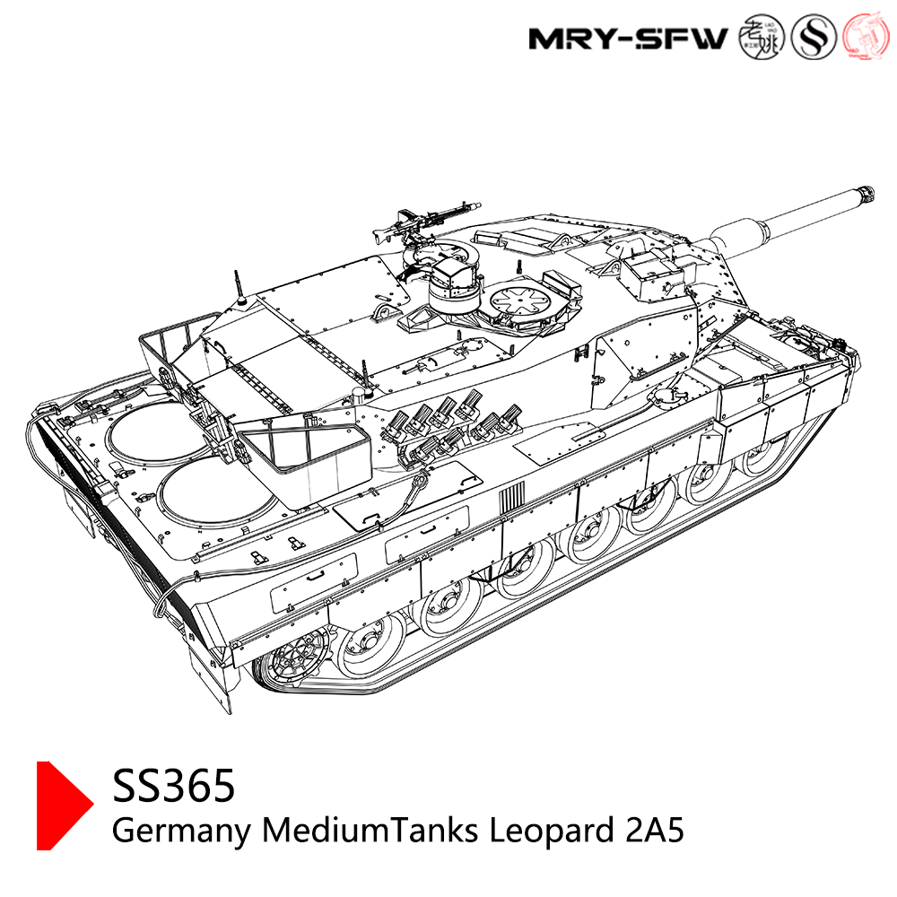 Detail view of SSMODEL 365 Military Model Kit Germany Leopard 2A5 Medium Tank Model