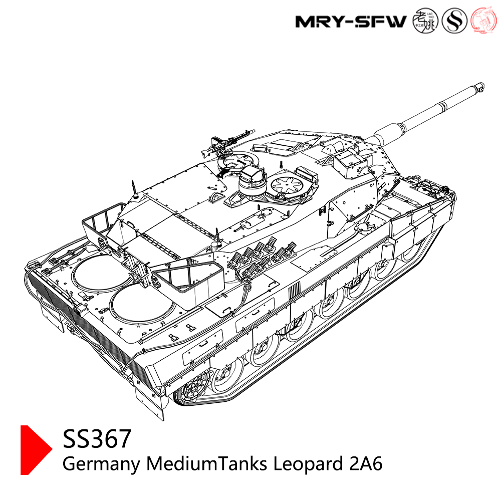 SSMODEL 367 Military Model Kit Germany Leopard 2A6 Medium Tank