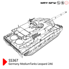 SSMODEL 367 Military Model Kit Germany Leopard 2A6 Medium Tank