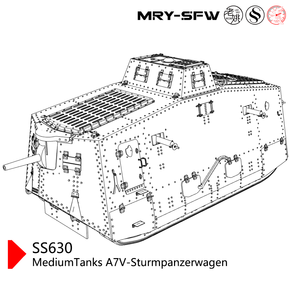 SSMODEL SS630 Military Model Kit Germany MediumTanks A7V-Sturmpanzerwagen