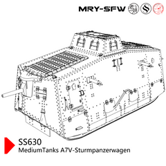 SSMODEL SS630 Military Model Kit Germany MediumTanks A7V-Sturmpanzerwagen