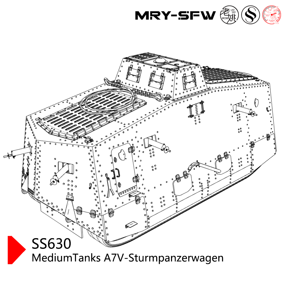 SSMODEL SS630 Military Model Kit Germany MediumTanks A7V-Sturmpanzerwagen