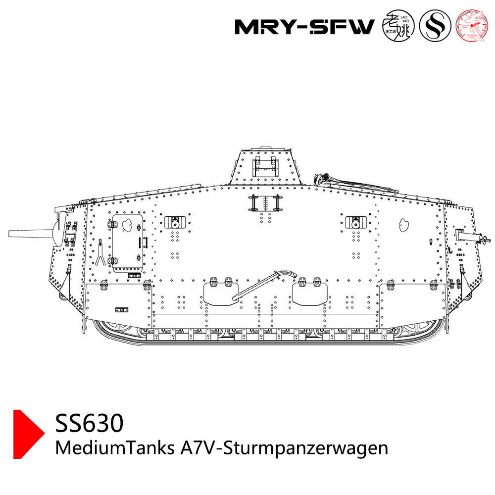 SSMODEL SS630 Military Model Kit Germany MediumTanks A7V-Sturmpanzerwagen