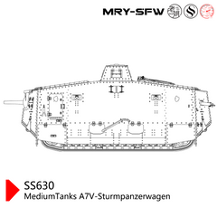 SSMODEL SS630 Military Model Kit Germany MediumTanks A7V-Sturmpanzerwagen