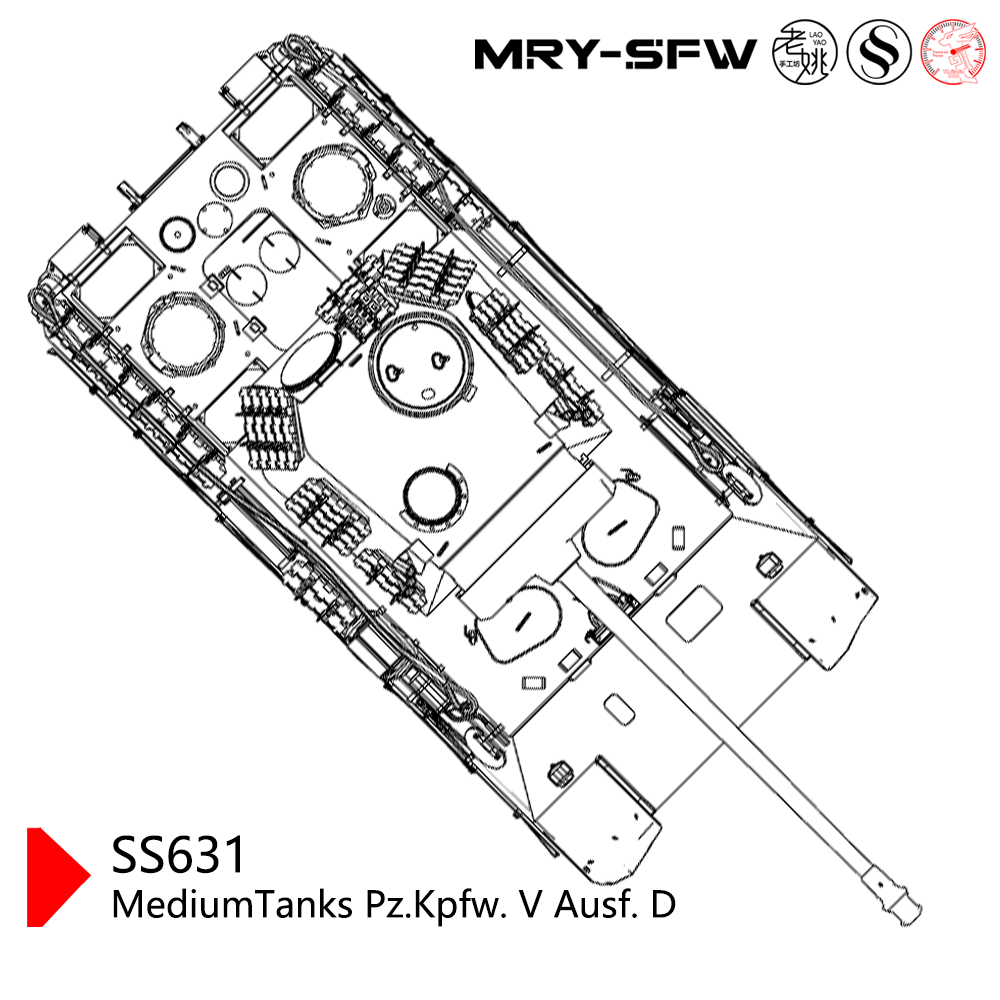 Detail view of SSMODEL SS631  Military Model Kit Germany MediumTanks Pz.Kpfw. V Ausf. D Model