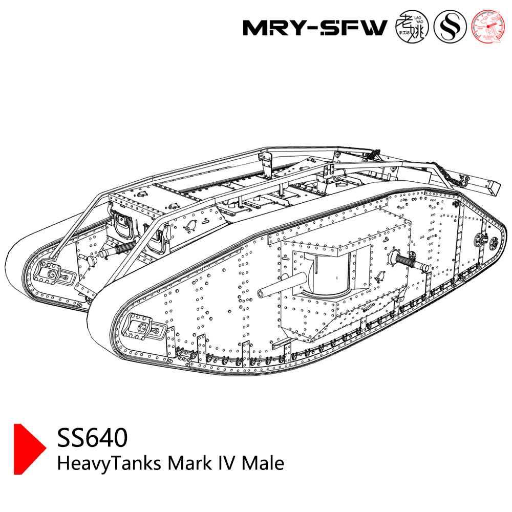 SSMODEL SS640 Military Model Kit Great Britain HeavyTanks Mark IV Male Main image
