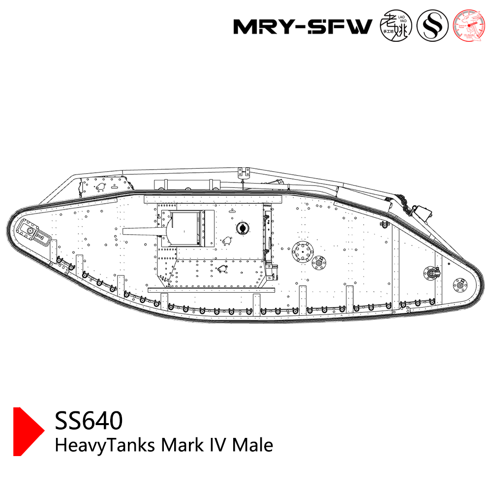 SSMODEL SS640 Military Model Kit Great Britain HeavyTanks Mark IV Male — detail view 3