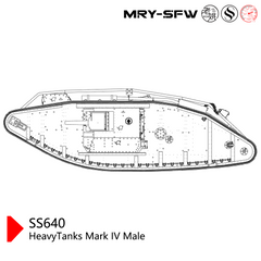 Detail view of SSMODEL SS640 Military Model Kit Great Britain HeavyTanks Mark IV Male Model
