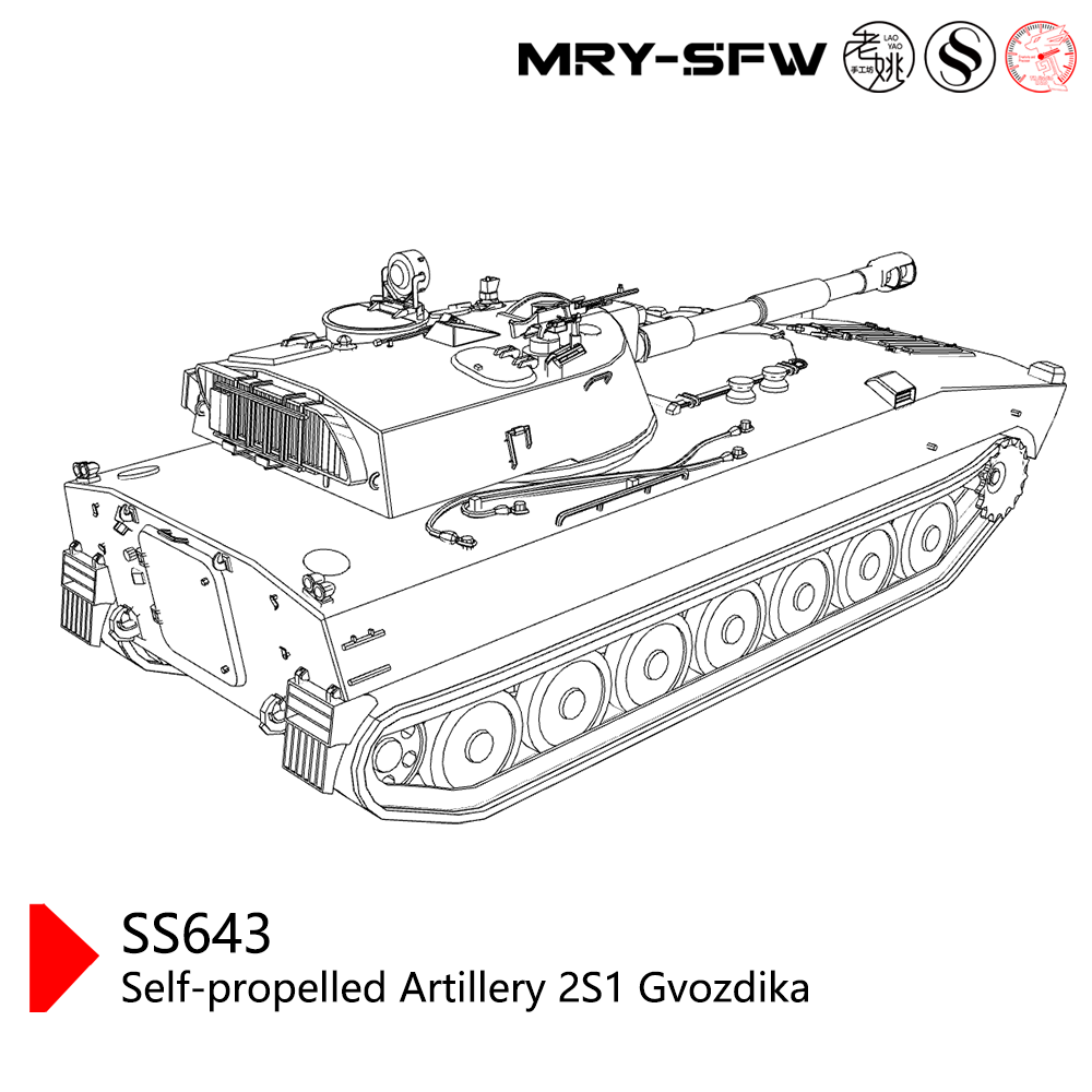 SSMODEL SS643 Military Model Kit USSR Self-Propelled Artillery 2S1 Gvozdika