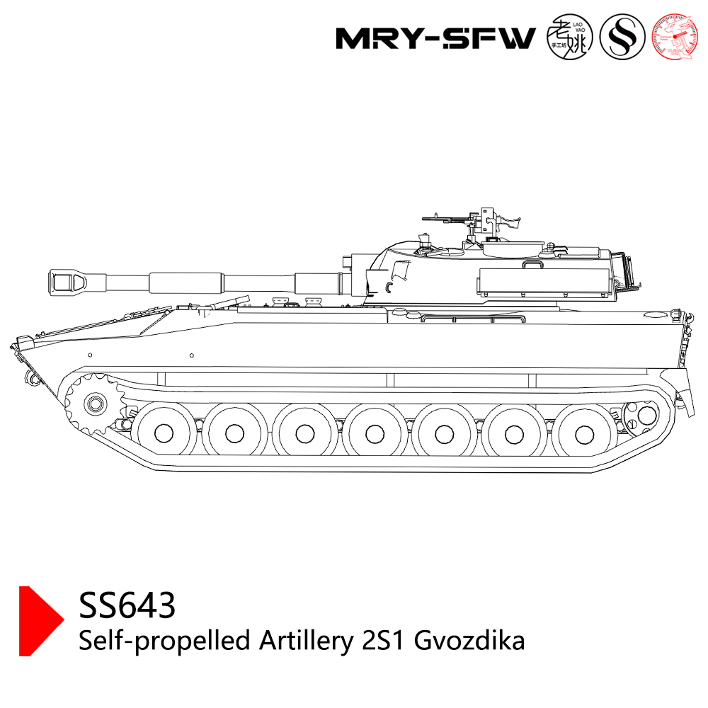 SSMODEL SS643 Military Model Kit USSR Self-Propelled Artillery 2S1 Gvozdika