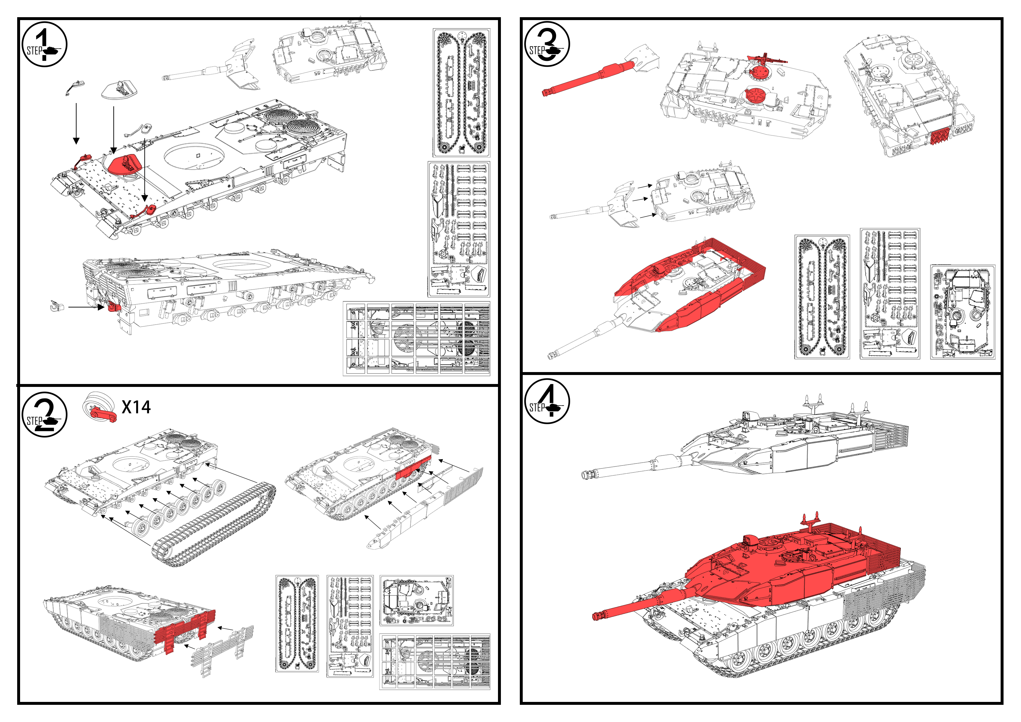 Detail view of SSMODEL 362 Military Model Kit Canada Leopard 2A4M CAN MediumTank Model