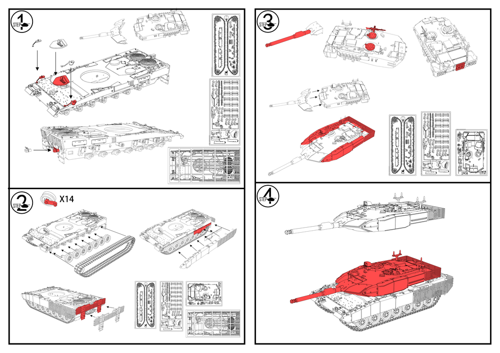 Detail view of SSMODEL 362 Military Model Kit Canada Leopard 2A4M CAN MediumTank Model