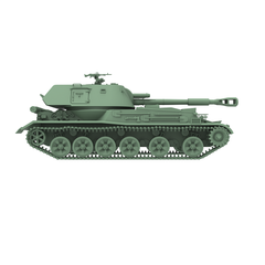 Detail view of SSMODEL SS644 Military Model Kit USSR Self-Propelled Artillery 2S3 Akatsiya Model