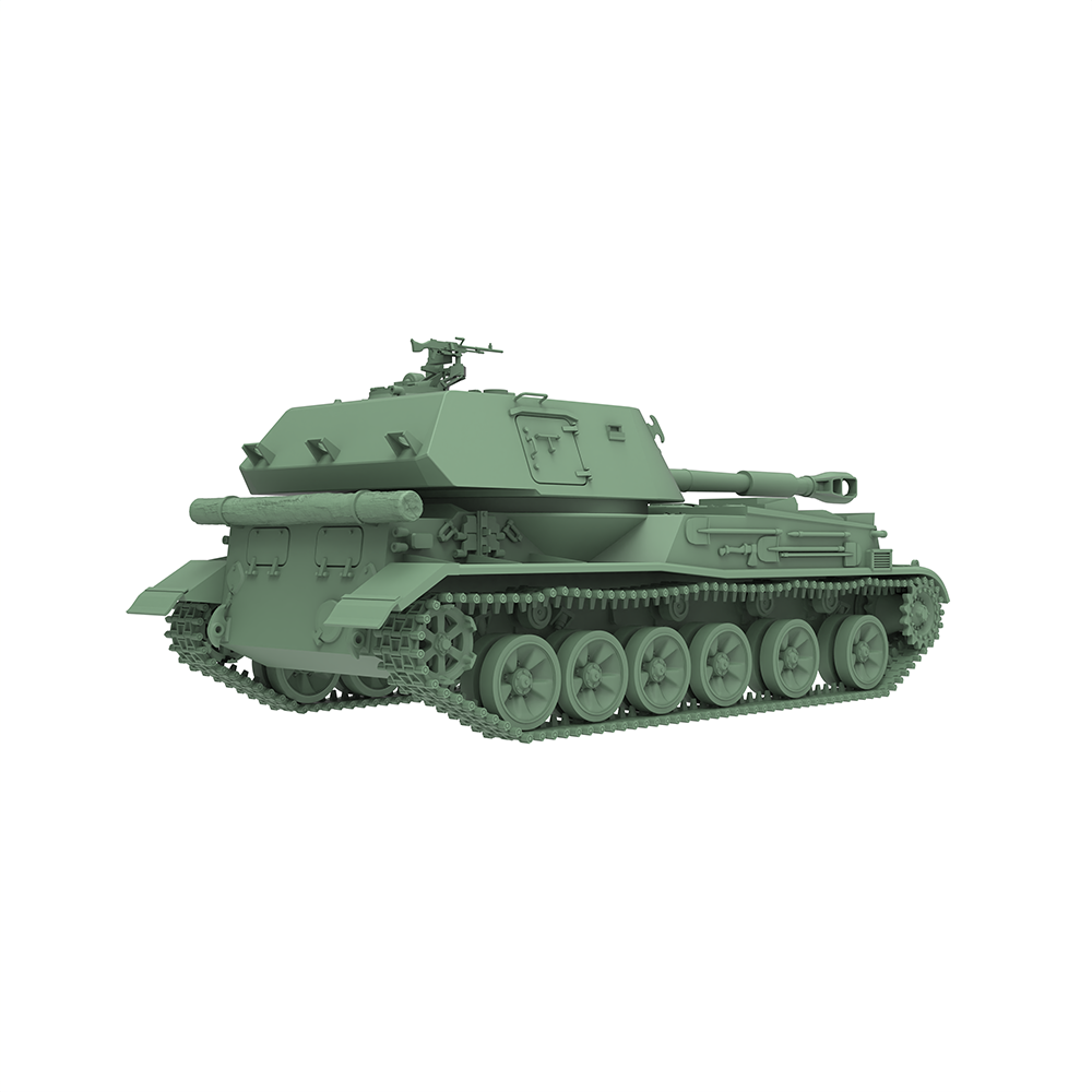 Detail view of SSMODEL SS644 Military Model Kit USSR Self-Propelled Artillery 2S3 Akatsiya Model
