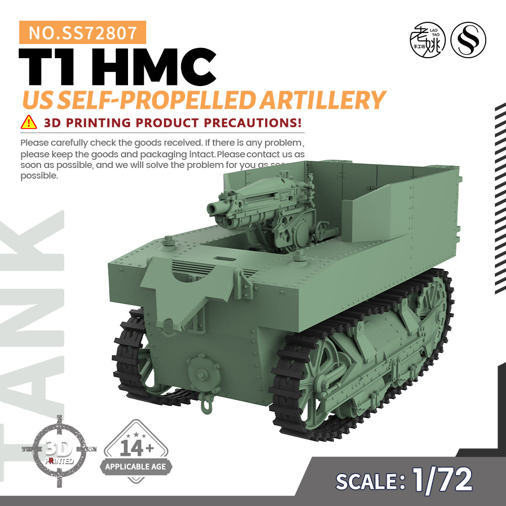 SSMODEL 807 25mm Military Model Kit US T1 HMC Self-propelled Artillery — scale model kit
