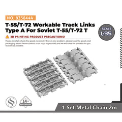 SSMODEL SS8844A 1/72 Model Upgrade Parts Workable Track Links Type A For Soviet T-55/T-72 Tank