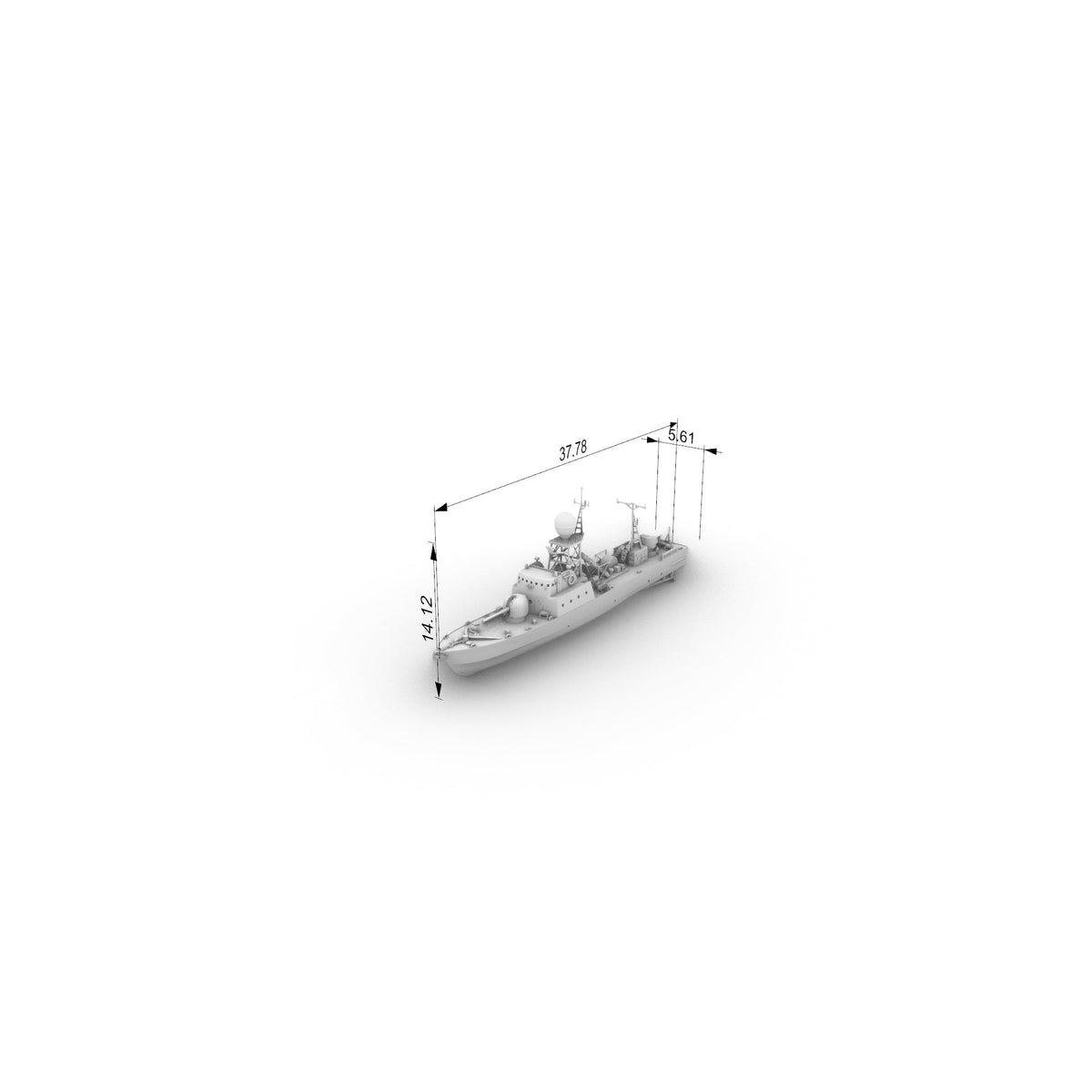 SSC149 Military Model IR La Combattante IIa Missile Boat Water Line — detail view 9