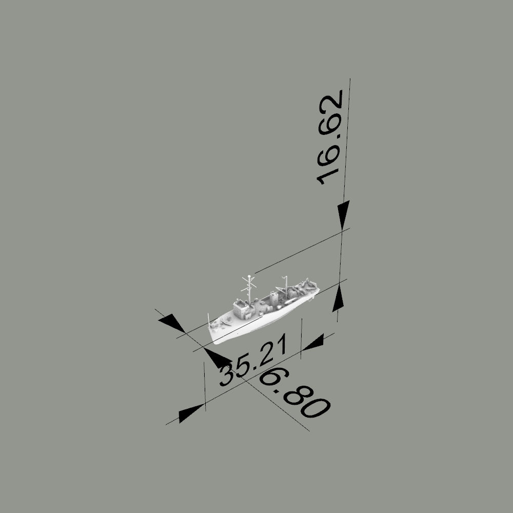 SSC166S Military Model USS Adjutant Class Minesweeper Full Hull — detail view 6