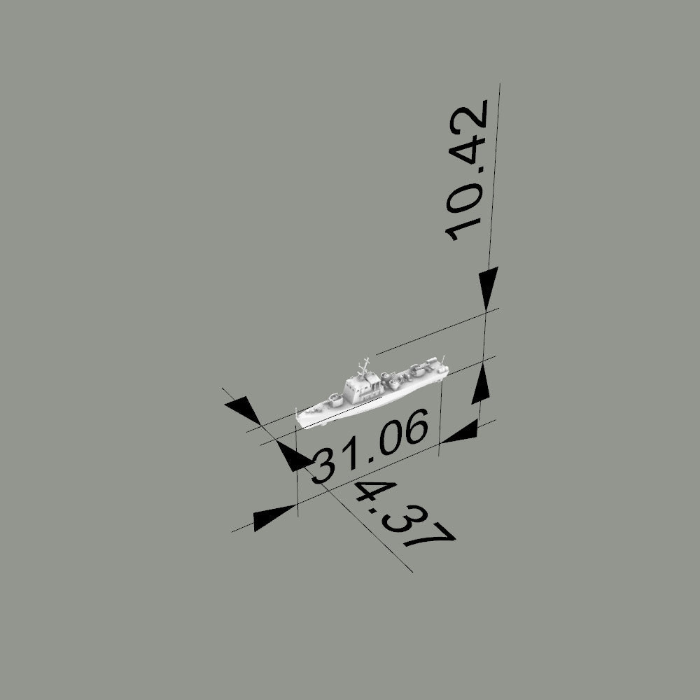 MRY-SFW SSC200 China Navy Shanghai-class Type 0111S Anti-Submarine Patrol Gunboat Water Line Resin Warship Military Ship Model Hobby Collection Unassembled Unpainted