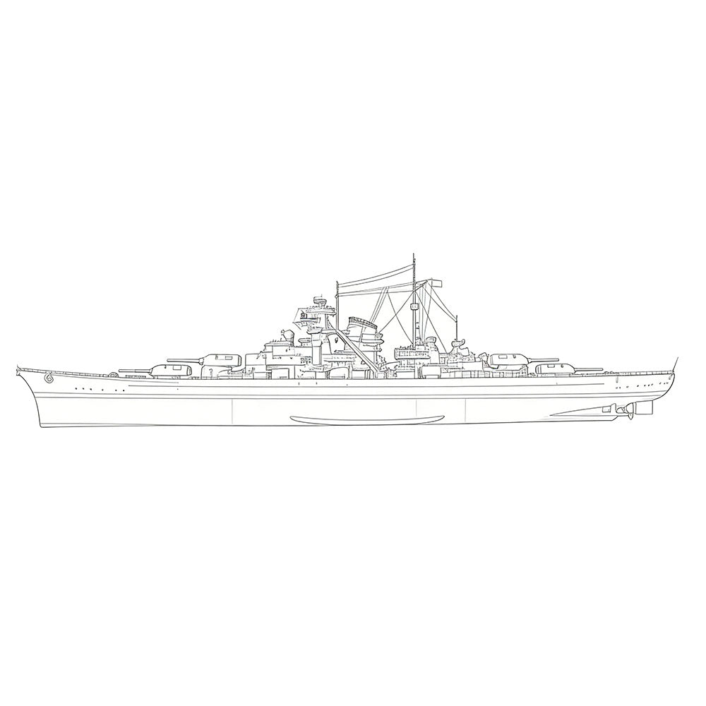 SSC131 Military Model DKM Bismarck Class Bismarck Battleship Water Line — detail view 2