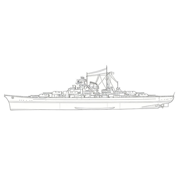SSC131 Military Model DKM Bismarck Class Bismarck Battleship Water Line