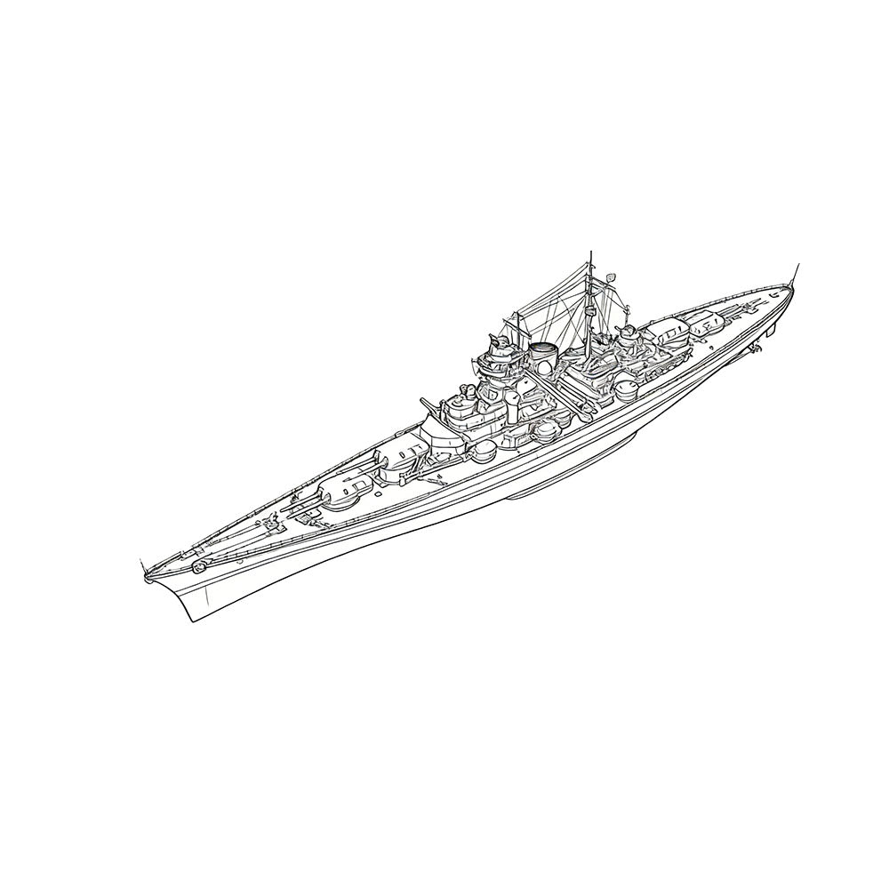 SSC131S Military Model DKM Bismarck Class Bismarck Battleship Full Hull — scale model kit