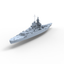 SSC145 Military Model NMF Richelieu cCass Clemenceau Battleship Water Line