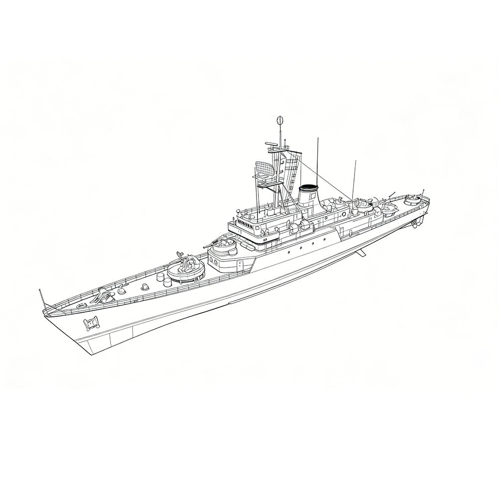 SSC148S Military Model IR Bayandor Class Frigate Full Hull