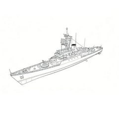 SSC148S Military Model IR Bayandor Class Frigate Full Hull