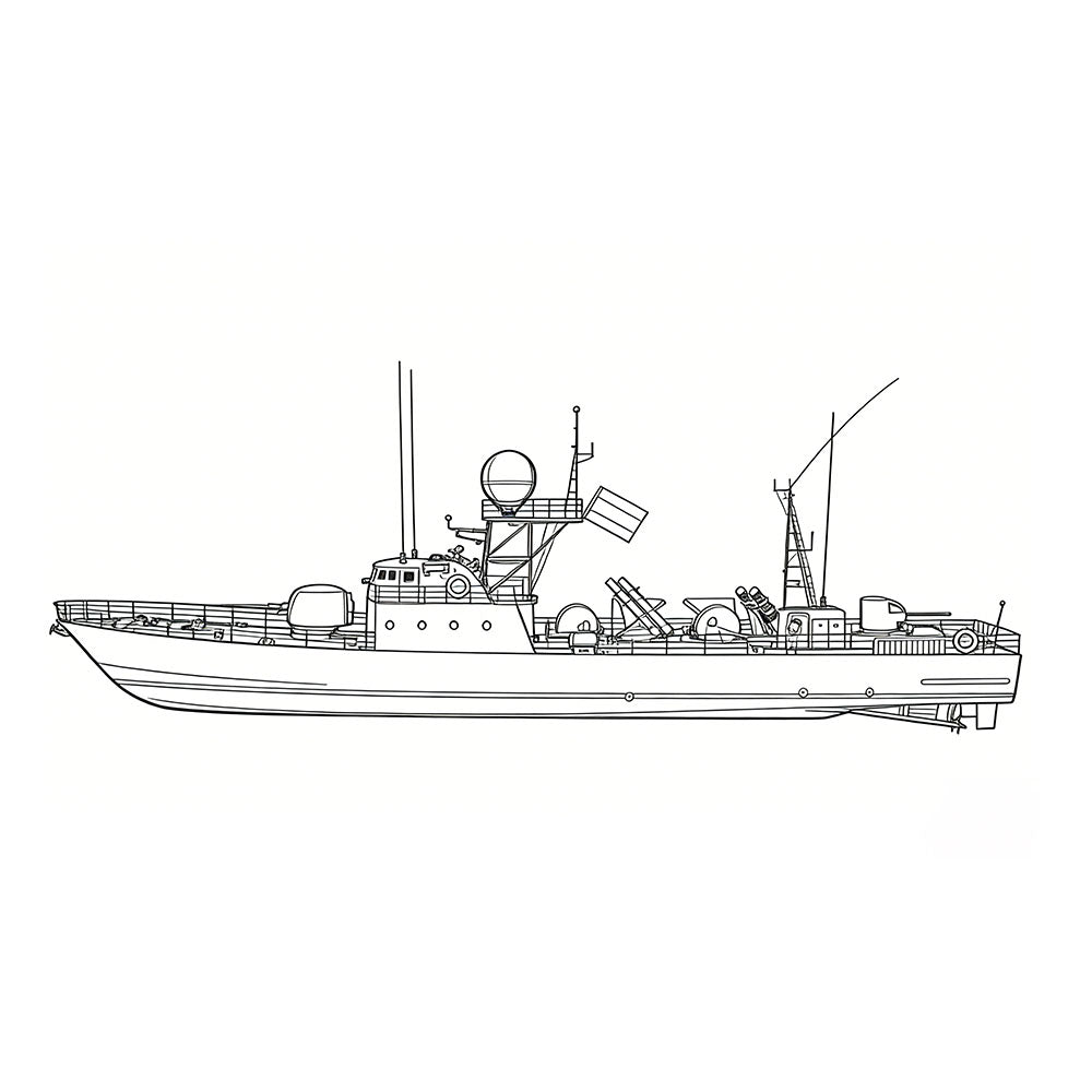 SSC149S Military Model IR La Combattante IIa Missile Boat Full Hull