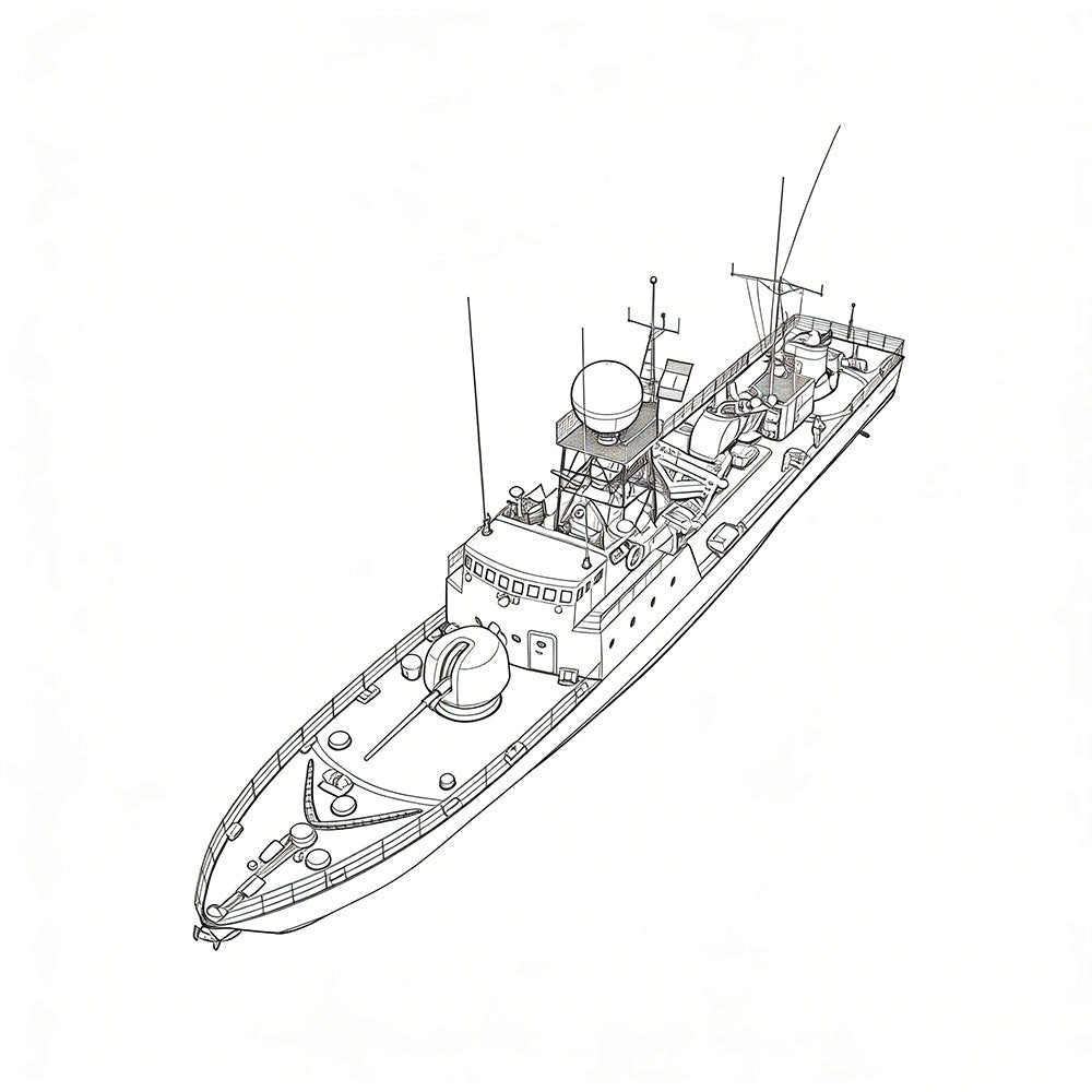 SSC149S Military Model IR La Combattante IIa Missile Boat Full Hull
