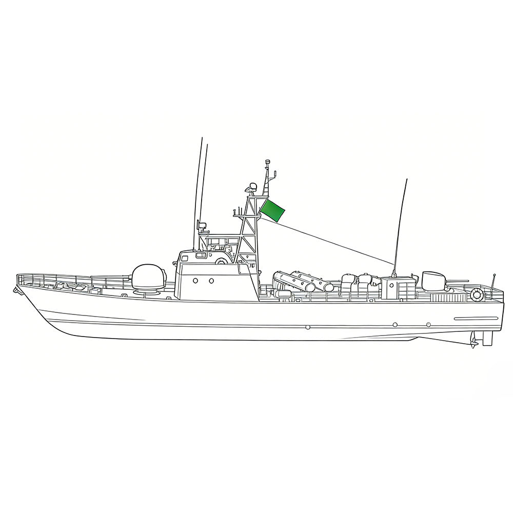 SSC150 Military Model LY Beir Grassa Missile Boat Water Line