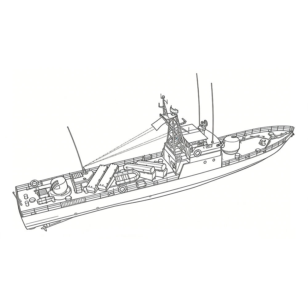 SSC150 Military Model LY Beir Grassa Missile Boat Water Line