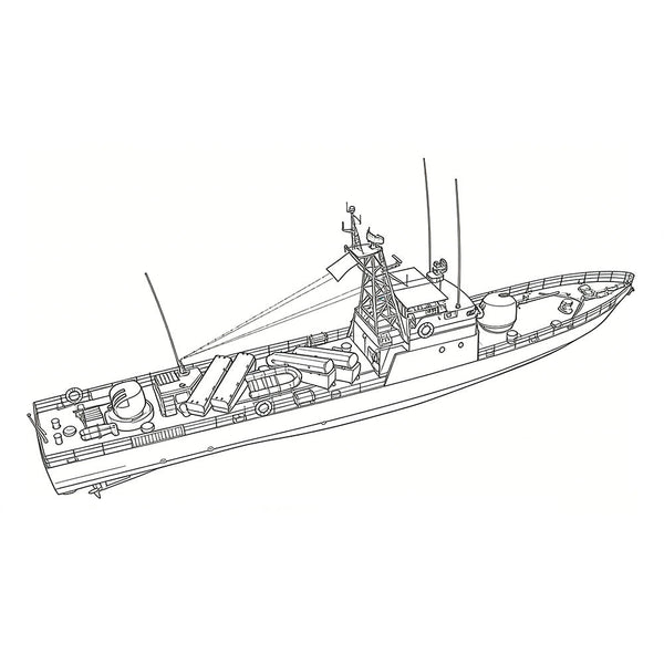 SSC150 Military Model LY Beir Grassa Missile Boat Water Line