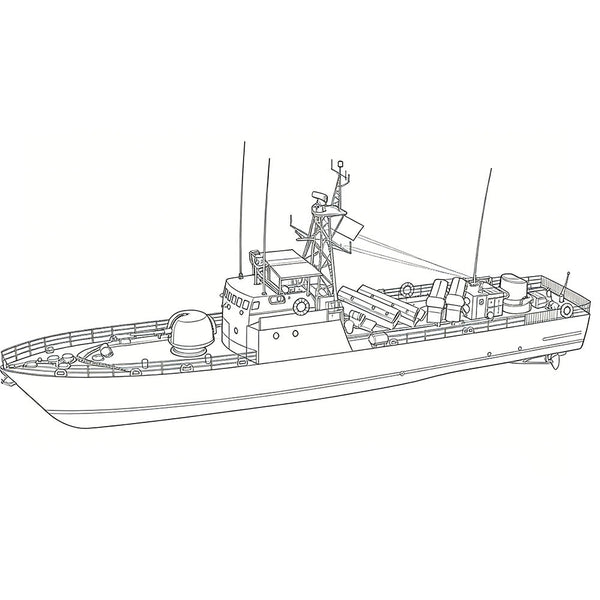 SSC150 Military Model LY Beir Grassa Missile Boat Water Line