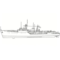 SSC151 Military Model INS Blackwood Class Frigate Water Line