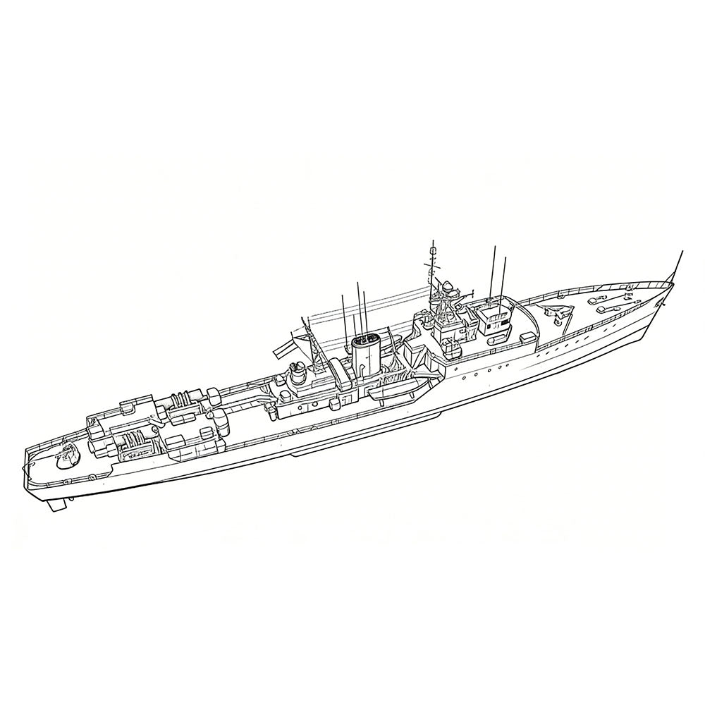 SSC151 Military Model INS Blackwood Class Frigate Water Line