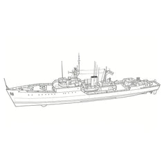 SSC151 Military Model INS Blackwood Class Frigate Water Line