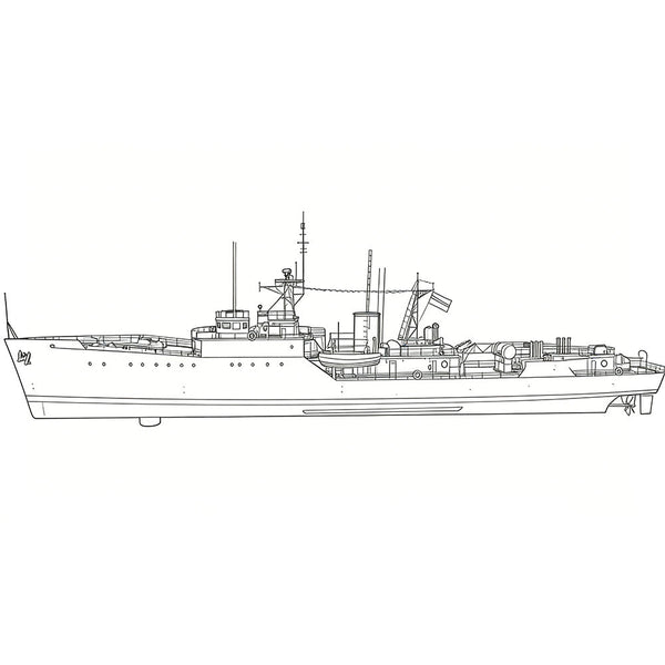 SSC151S Military Model INS Blackwood Class Frigate Full Hull