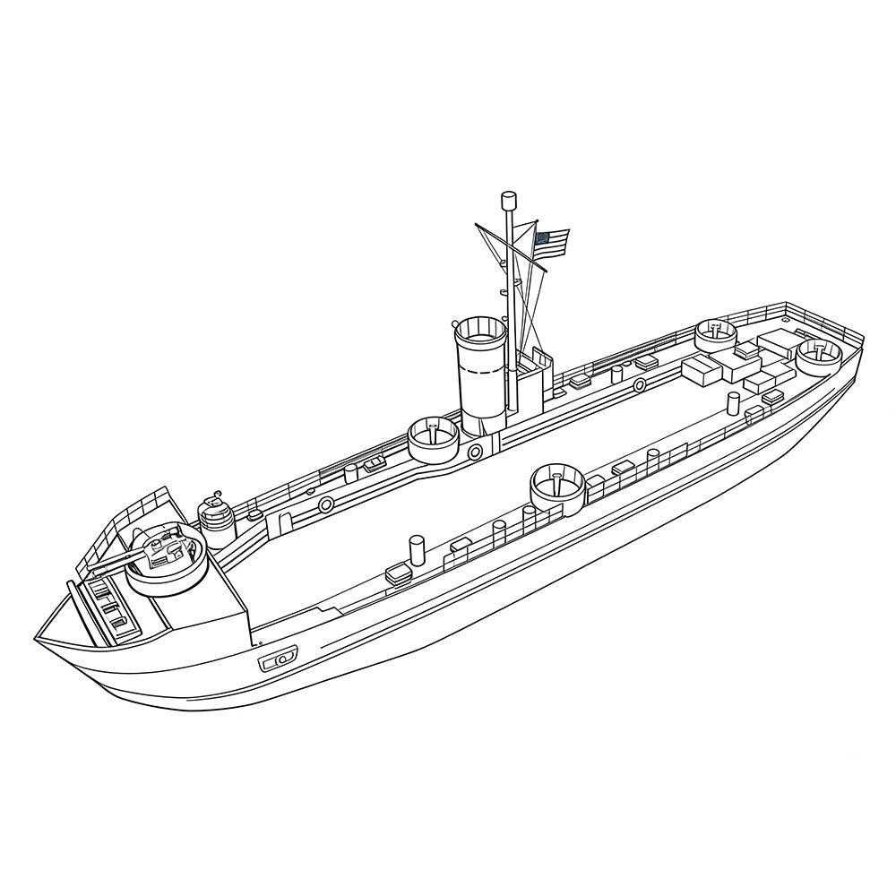 SSC152  Military Model USS LSM 1 Class Landing Ship Medium Water Line